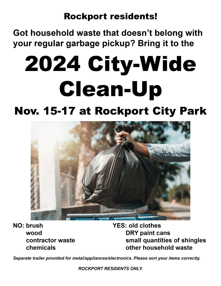 A flyer with information about the 2024 city-wide trash clean-up