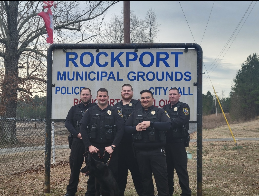 Rockport police officers and canine officer Wey