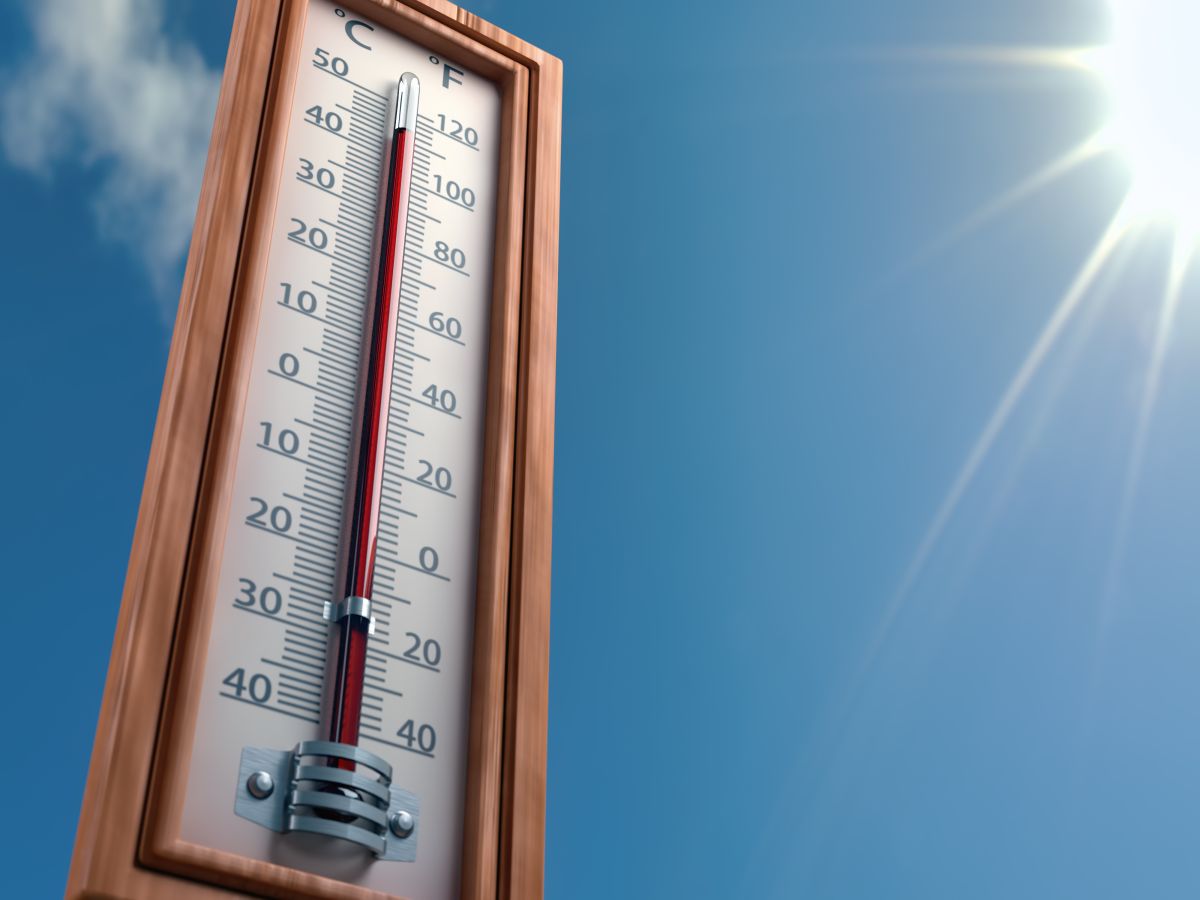 Thermometer in sun